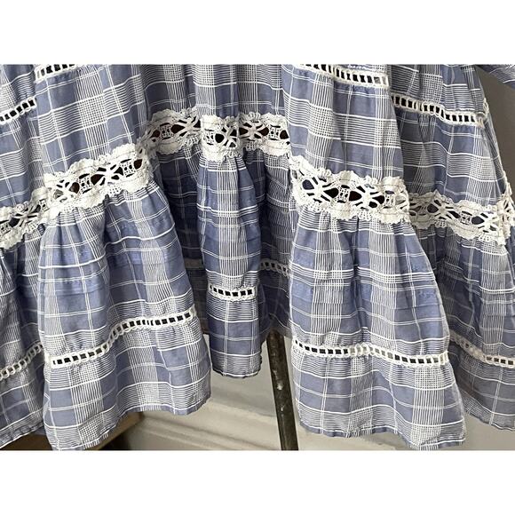 Free People Sz L Time Out Tunic Top Cotton Peasant Boho Feminine Lace Prairie - Picture 8 of 15